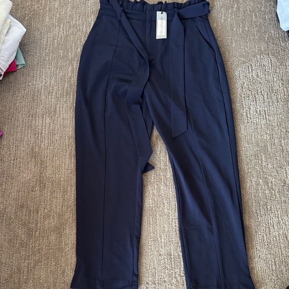 Navy Blue High Rise Trousers - Picture 1 of 8